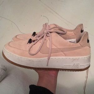 WMNS NIKE AIR FORCE 1 AF1 SAGE LOW ROSE-WHTIE
